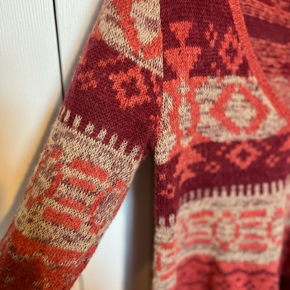 Free People Alpaca Wool Blend V-neck Aztec Boho Sweater Sz XS - Picture 6 of 12